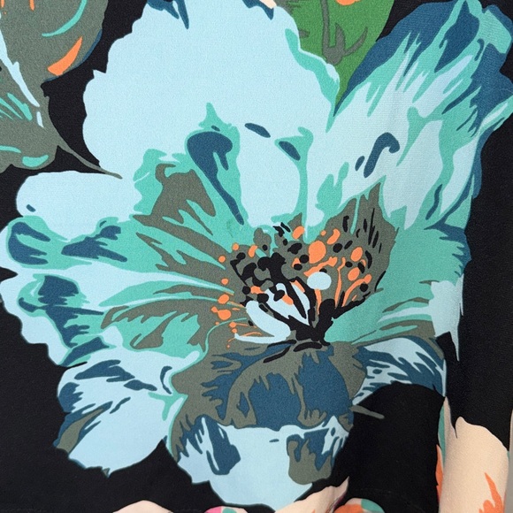 Prelude Floral Bell Sleeve Bling Rhinestone Embellished Stretch Knit Blouse Sz L - Picture 6 of 11